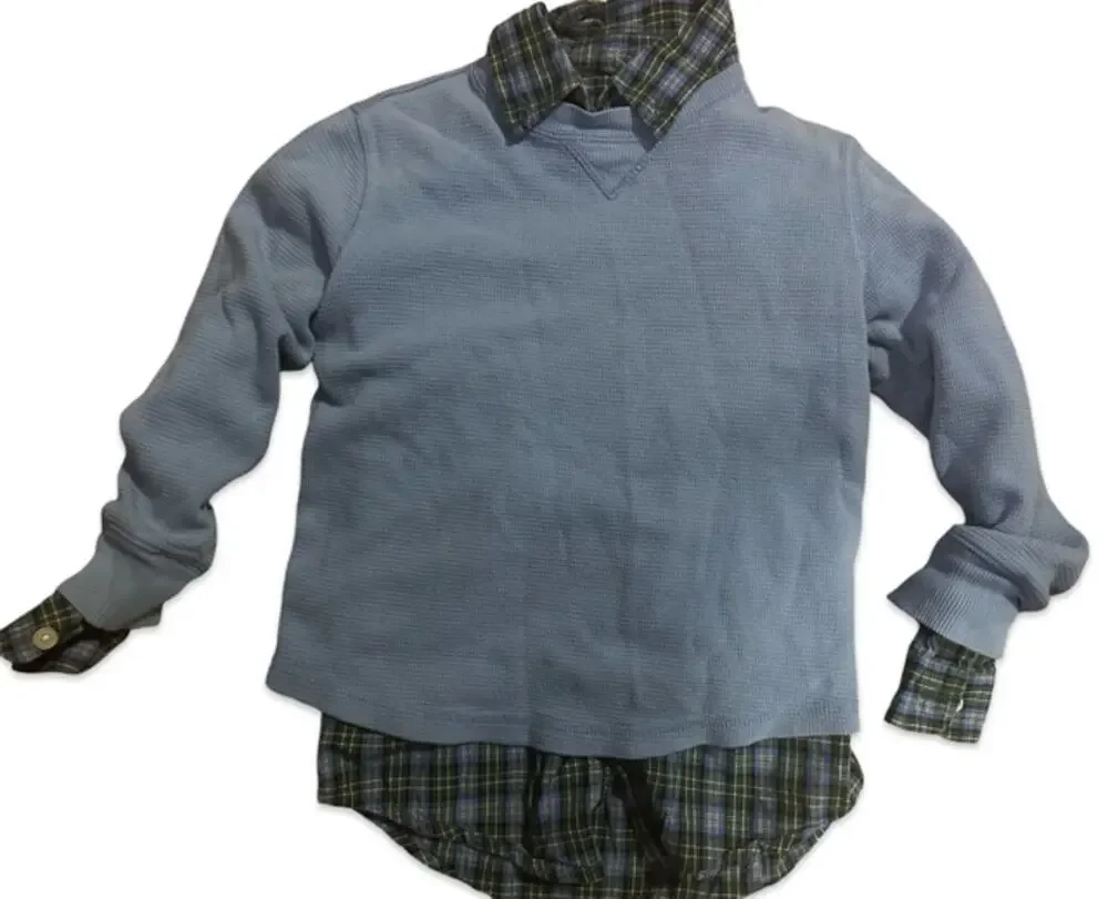 Jumping Beans Plaid Shirt & Blue Sweatshirt Size 5/6
